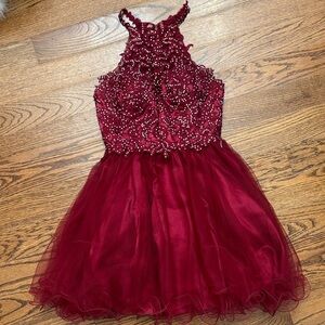 Elegant Burgundy Semi Formal Dress, Size small